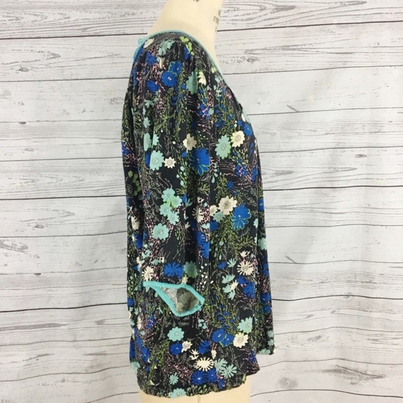 Anthropologie RicRac floral silk blend peasant top - Picture 5 of 7